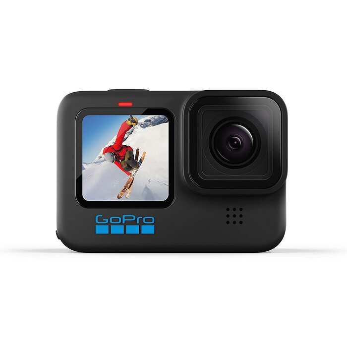 GOPRO-HERO10 - GoPro HERO10 Black - Waterproof Action Camera with Front LCD and Touch Rear Screens, 5.3K60 Ultra HD Video, 23MP Photos, 1080p Live Streaming, Webcam, Stabilization