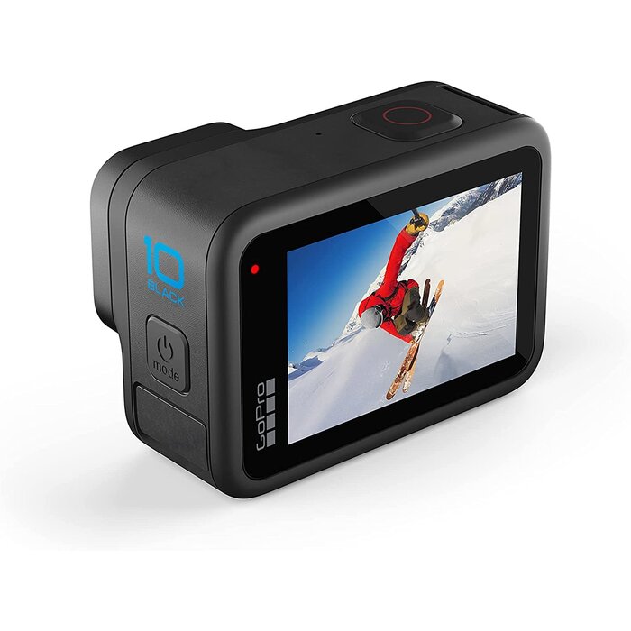 GOPRO-HERO10 - GoPro HERO10 Black - Waterproof Action Camera with Front LCD and Touch Rear Screens, 5.3K60 Ultra HD Video, 23MP Photos, 1080p Live Streaming, Webcam, Stabilization