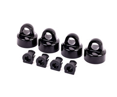 Traxxas 9664A - Shock caps, aluminum (black-anodized), GT-Maxx® shocks (4)/ spacers (4) (for Sledge®)