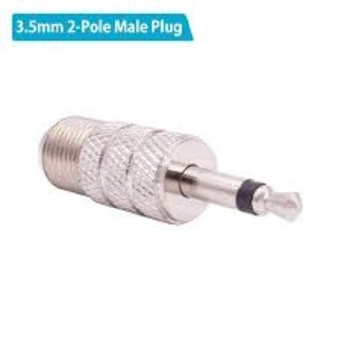 F-COAX-M-3.5MM - W5SWL - Brand Premium Series Coax Adapter UHF Female to 3.5mm Male Plug