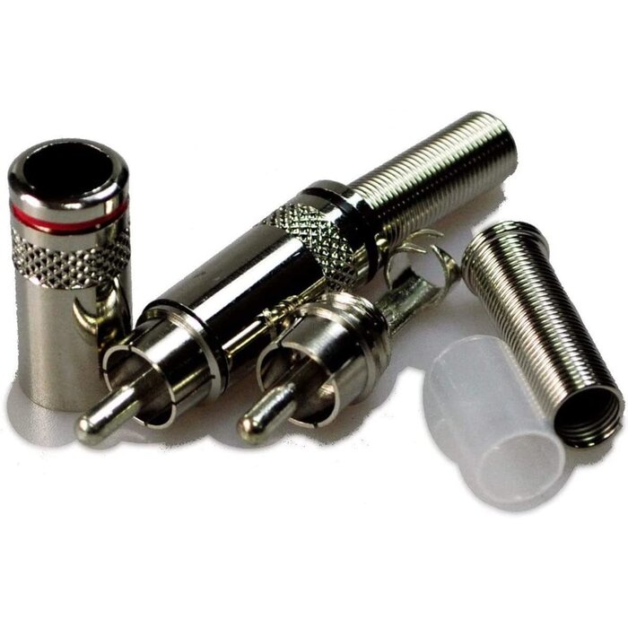RCA-SPRING-ADAPTER - jing RCA Male Plug Screws (Pair)，RCA Connector Solder Soldering Audio Video in-Line Jack Adapter with Spring Strain Relief Connector