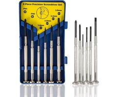 6 Piece Mini Screwdriver Set, Eyeglass Repair Screwdriver, Precision Repair Tool Kit with 6 Different Size Flathead and Philips Screwdrivers, Ideal for Watch, Jewelers