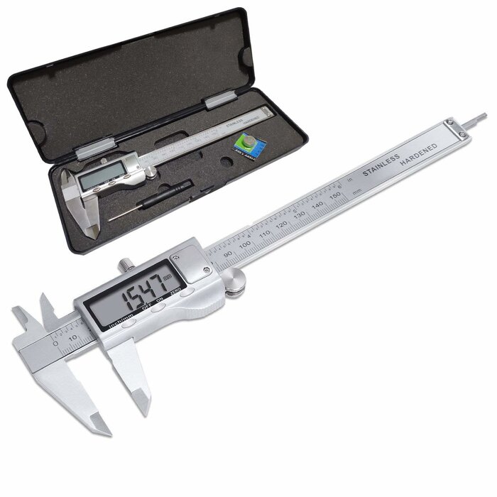 DIGITAL-CALIPER - LOUISWARE Electronic Digital Vernier Caliper, LOUISWARE Stainless Steel Caliper 150mm/0-6 inch Measuring Tools with Extra-Large LCD Screen, inch/Metric Conversion