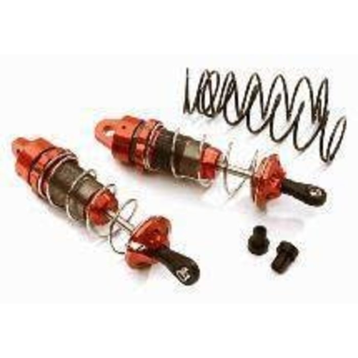 INTEGY C28475RED - Machined 105mm Rear Big Bore Shocks for Traxxas 1/10 Stampede, Rustler & Slash