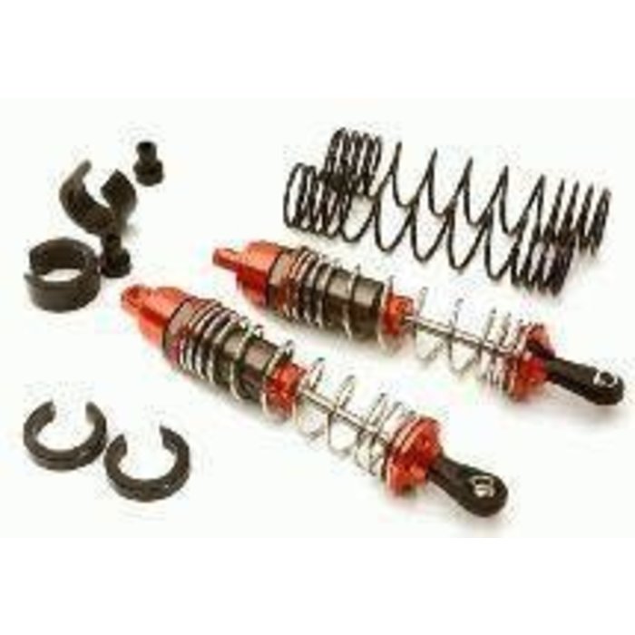 INTEGY C28475RED - Machined 105mm Rear Big Bore Shocks for Traxxas 1/10 Stampede, Rustler & Slash