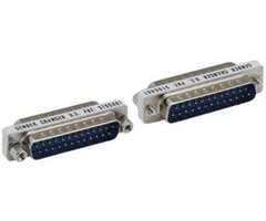 DB25-M/M - KENTEK - Mini DB25 25 Pin Male to Male M/M Parallel Serial Printer Port Mini Adapter Changer Coupler RS-232 Straight Through