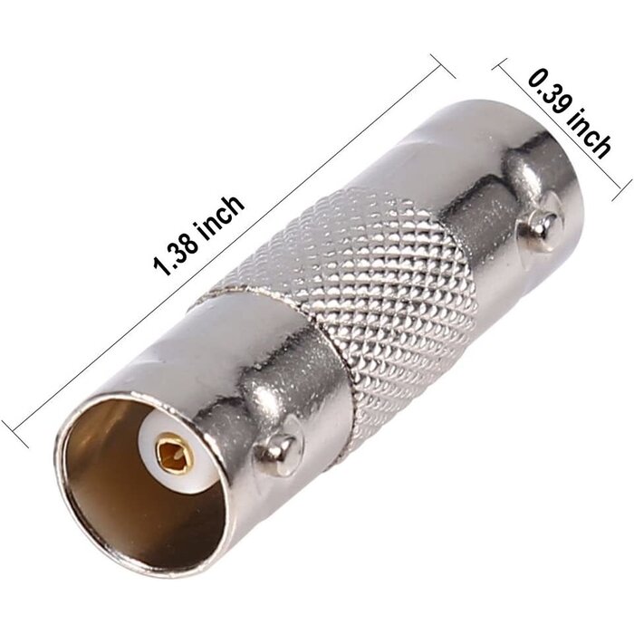 BNC-COUPLER - exgoofit BNC Connector BNC Female to Female Straight Coupler Adapter for CCTV Camera Survelliance System