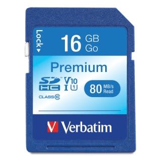 Verbatim VTM96808 - Verbatim Class 10 V10 U1 Premium SDHC™ Card (16GB) 90 Mbps