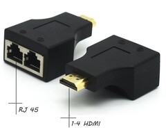 HDMI2RJ45 - Riipoo HDMI to RJ45 Network Converter Adapter, HDMI to Dual RJ45 Network Cable Extender Splitter