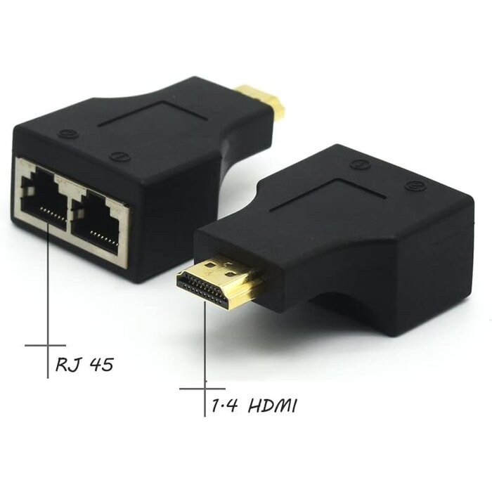 HDMI2RJ45 - Riipoo HDMI to RJ45 Network Converter Adapter, HDMI to Dual RJ45 Network Cable Extender Splitter
