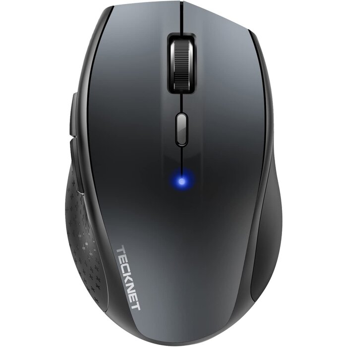 TECKNET - TECKNET - Bluetooth Wireless Mouse, 3200 DPI Computer Mouse, 24-Month Battery Life and 6 Adjustable DPI Levels, 6 Buttons Compatible with Ipad Pro/ Laptop/Surface Pro/Windows Computer/Chromebook-Grey