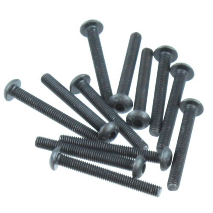 BS819-030 - 3x25mm Button Head Hex Machine Thread Screws (12pcs)