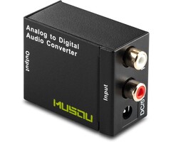 ANALOG2DIGITAL-AUDIO - Musou - RCA Analog to Digital Optical Toslink Coaxial Audio Converter Adapter with Optical Cable