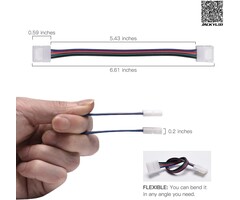 4PIN-LED-JUMPER - weigongr LED Strip Connectors 4 Pin, 10-Pack Led Light Strip Connectors 4 pin Led Connectors for Kitchen Cabinet Bedroom DIY LED Strip Project Solderless Strip to Strip Jumper Extension Connector 10mm Wide
