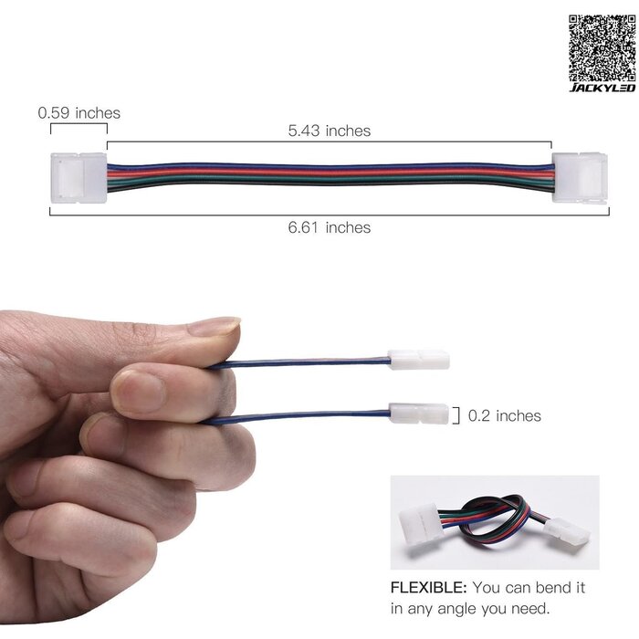 4PIN-LED-JUMPER - weigongr LED Strip Connectors 4 Pin, 10-Pack Led Light Strip Connectors 4 pin Led Connectors for Kitchen Cabinet Bedroom DIY LED Strip Project Solderless Strip to Strip Jumper Extension Connector 10mm Wide