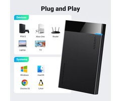 2.5" Hard Drive Enclosure USB 3.0 to SATA III for 2.5 Inch SSD & HDD 9.5mm 7mm External Hard Drive Enclosure Support Max 6TB with UASP Compatible with WD Seagate Toshiba Samsung Hitachi - Black