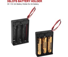 AA-3 - Coliao - 3 AA Battery Holder with Cover and Switch, 3X 1.5V AA Battery Holder Case with Wires and ON/Off Switch, 4.5V AA Battery Holder with Switch