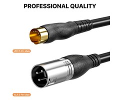 MIDI-XLR - EBXYA - MIDI to XLR Cable 3 Feet, MIDI Male to XLR Male