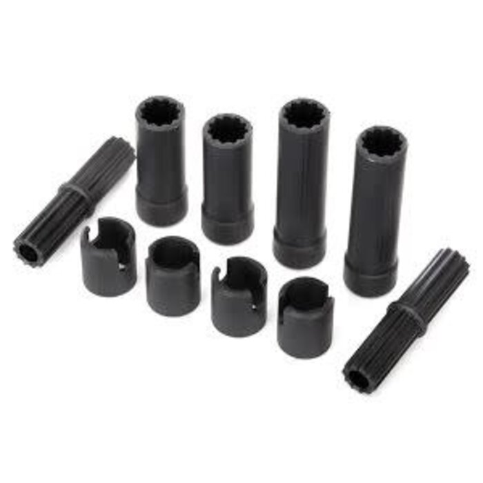 Traxxas 8250 - Half Shafts, Center (internal splined, front (2) & internal splined, rear (2)/ external splined (2)/ pin retainer (4)) (plastic parts only)