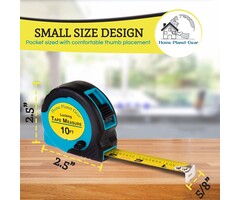TAPE-MEASURE - Home Planet Gear - 10ft Measuring Tape Retractable - Tape Measure with Fractions Marked - Locking, Retractable, Easy to Read and Easy to Find!