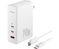 USB C Charger, 140W Wall Charger PD 3.1 with 3.3ft USB C to C Cable, 3-Port GaN5 Charger for Laptops, iPad, iPhone 14/13 Series, Galaxy, MacBook Pro 16'', Steam Deck, White