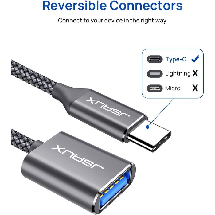 USB2USB-C - JSAUX USB Type C Male to USB 3.0 Female OTG Cable Thunderbolt3 to USB Adapter Compatible with MacBook Pro/Air 2019 2018 2017, Samsung Galaxy S20 S20+ Ultra Note 10 S9 S8