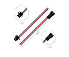 JST-SM-3PIN - BTF-LIGHTING - JST SM 3 Pin Connectors for WS2812B WS2811 WS2812 WS2814 SK6812 FOCB CCT LED Strip Female Male 15cm 22awg Wire