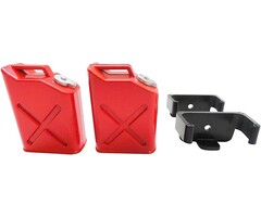 Apex RC Products - 1/10 Scale RC Rock Crawler Red Jerry Gas Can Jugs W/Brackets - 2 Pack 4052