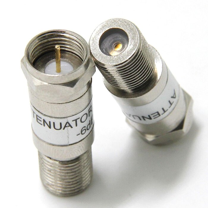 ATTEN-6-DB - Ancable - F-Type in-Line Coax Cable TV Signal Attenuator 6 dB 2-Pack