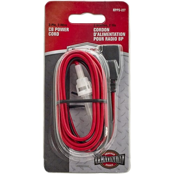 RPPS-227 - RoadPro - 3 Pin 2 Wire CB Radio Fused Power Cable