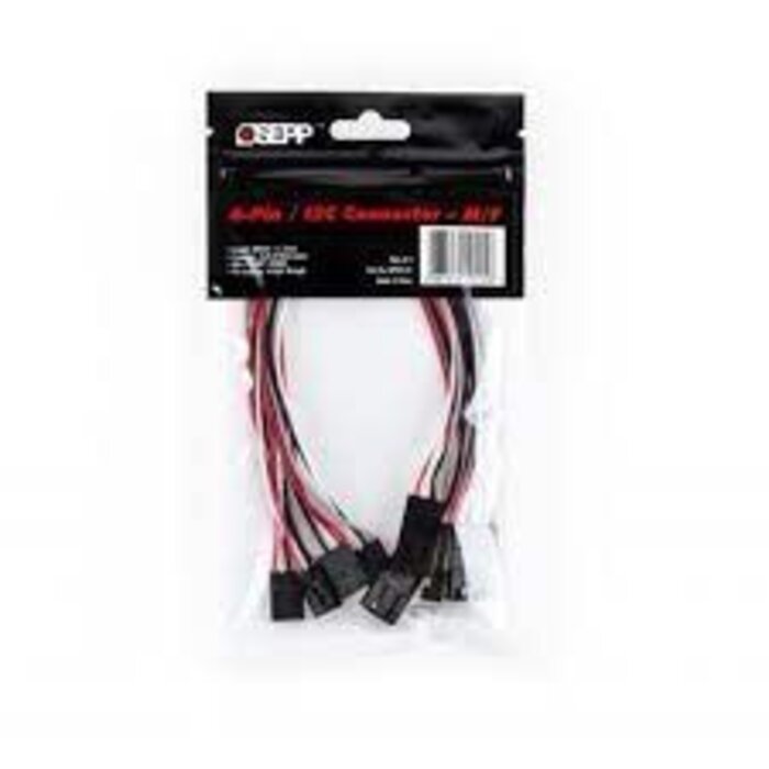 276-0461 - OSEPP - Male-to-Female 4-Pin I2C Connector Cable - 8in (4 pack)