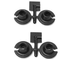 RPM LOWER SPRING CUPS FOR LOSI & SLASH, RALLY, NITRO SLASH (BLACK)