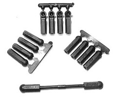 RPM RPM73392 - Long Shank Rod Ends, Black (12pcs)