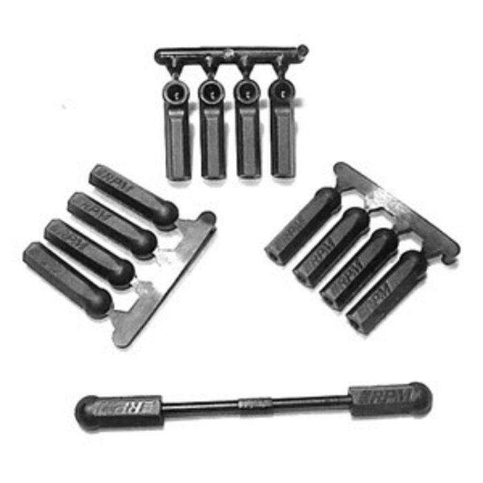 RPM RPM73392 - Long Shank Rod Ends, Black (12pcs)