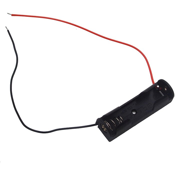 AA-1 - LampVPath - Single AA Battery Holder, 1 X 1.5V AA Battery Holder, AA Battery Holder with Leads Wires