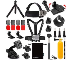 SP0006 - Luxebell 14 in 1 Accessories Kit for AKASO EK5000 EK7000 4K WiFi Action Camera GoPro Hero 11 10 9 8 7 6 5/Session 5/Hero 4/3+/3/2/1 Max Fusion SJ4000 SJ5000