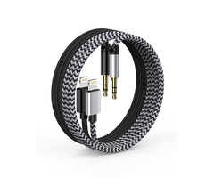 M/LIGHT-AUX-3FT - Haoano - 3ft Aux Cord for iPhone, Lightning to 3.5mm Male Audio Cable Compatible with iPhone 14 Pro Max, 14 Plus, 13 Max, 12 Mini, X/XR, iPad, iPod, Mfi Apple Auxiliary Wire for Car, Speaker, Headphone - 3ft