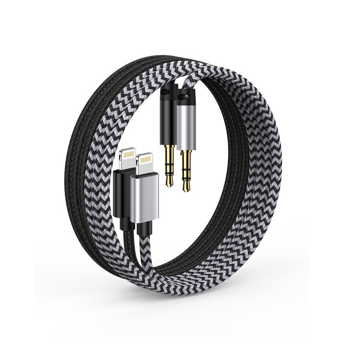 M/LIGHT-AUX-3FT - Haoano - 3ft Aux Cord for iPhone, Lightning to 3.5mm Male Audio Cable Compatible with iPhone 14 Pro Max, 14 Plus, 13 Max, 12 Mini, X/XR, iPad, iPod, Mfi Apple Auxiliary Wire for Car, Speaker, Headphone - 3ft