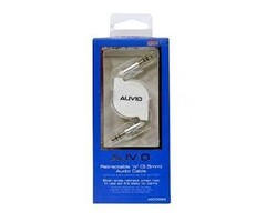 420-0992 - Auvio 3 foot 1/8 (3.5mm) Retractable Audio Cable (White)