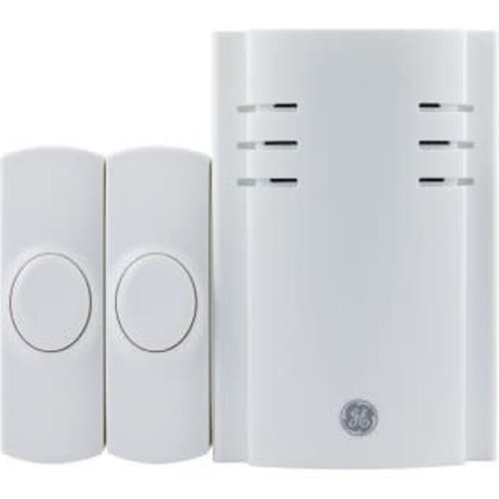 JAS19300 - GE 8-Chime Plug-in Door Chime with Wireless Push Button (Pair)