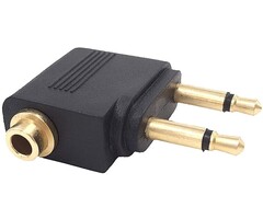 FLIGHT-ADAPTER - Valefod - Airline Airplane Flight Adapters for Headphones, Golden Plated 3.5mm Jack