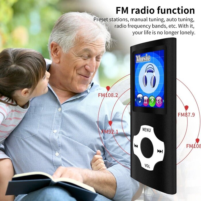 MP3/MP4 Portable Player, 1.8 Inch LCD Screen and Card Slot, Max Support 64GB TF Card