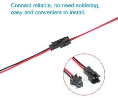JST-SM-2PIN - VANDESAIL JST SM Connector, VANDESAIL SM 2Pin Jack Plug Male to Female Wire Connector Adapter Electrical Cable for LED Light Strip 10CM (JST SM 2 Pin Connector) 24awg