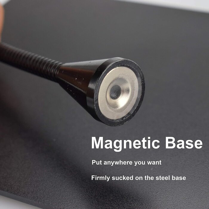 LED 3X Magnifier, Flexible Gooseneck Magnifier Lamp Strong Magnet Base, Can Be Positioned to Hold The Magnifier Where You Want Hands Free