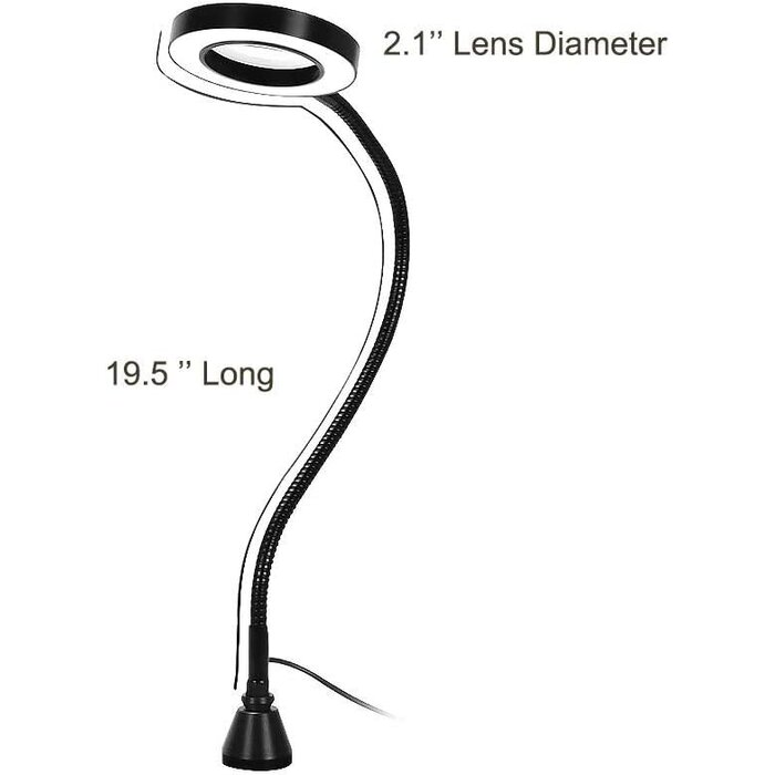 LED 3X Magnifier, Flexible Gooseneck Magnifier Lamp Strong Magnet Base, Can Be Positioned to Hold The Magnifier Where You Want Hands Free