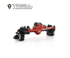 TREAL TR-FPAA - TREAL SCX24 Front Portal Axles Kit,Aluminum 7075 CNC Machined Axle Housing for Axial 1/24 SCX24, Red/Black