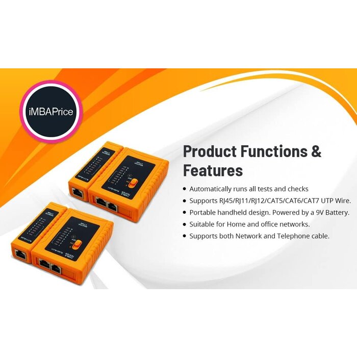 PYLPHCT45 - iMBAPrice - RJ45/RJ11/RJ12/CAT5/CAT6/ UTP Network LAN Cable Tester Test Tool