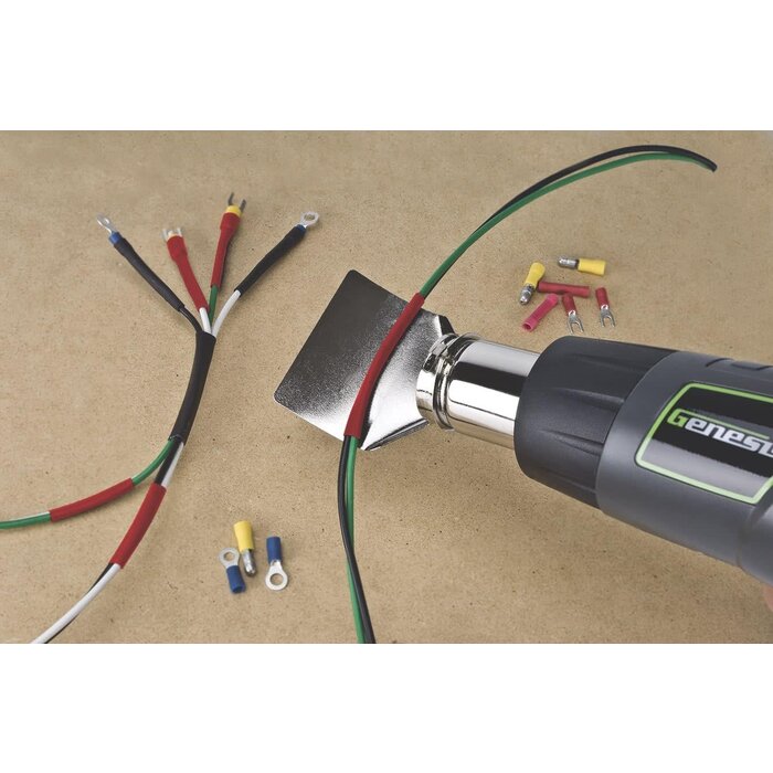 GHG1500A - Genesis - GHG1500A 12.5 Amp Dual-Temperature Heat Gun Kit with High and Low Settings, Air Reduction Nozzle, Reflector Nozzle, and Two Deflector Nozzles