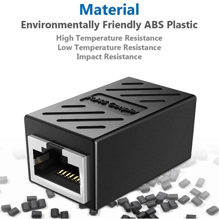 RJ45-COUPLER - Haslo tech RJ45 Coupler Shielded Inline Gigabit Ethernet LAN Internet Network Patch Couplers Connectors for Cat7/Cat6a/Cat5e Ethernet Cable Extender Adapter Female to Female