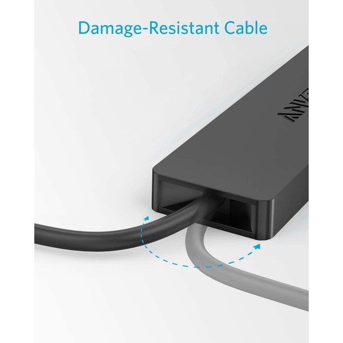 A7516016 - Anker - 4-Port USB 3.0 Hub, Ultra-Slim Data USB Hub with 2 ft Extended Cable [Charging Not Supported], for MacBook, Mac Pro, Mac mini, iMac, Surface Pro, XPS, PC, Flash Drive, Mobile HDD
